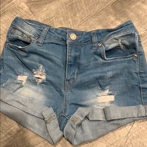 Wax jean shorts